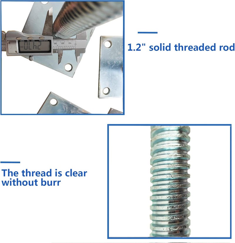 GaeaAuto 4 Pack Adjustable Leveling Jack Solid Screw Jacks with Base Plate for Baker-Style Scaffolding, Silver - Image 5